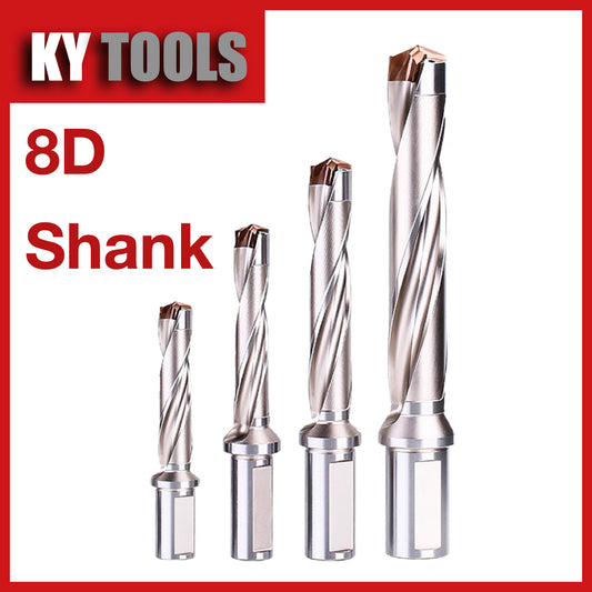 Replaceable Carbide Modular Drill, 8D shank. JCD/Crownloc like Carbide Modular Drill Bit