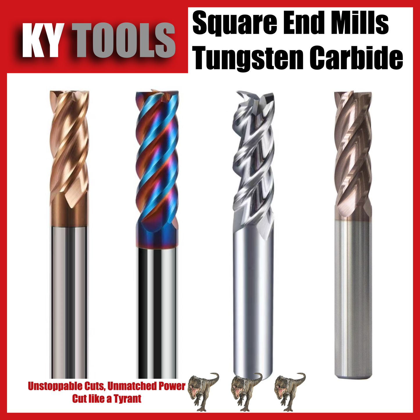 Square End Mills, Solid Tungsten Carbide, Inch & Metric