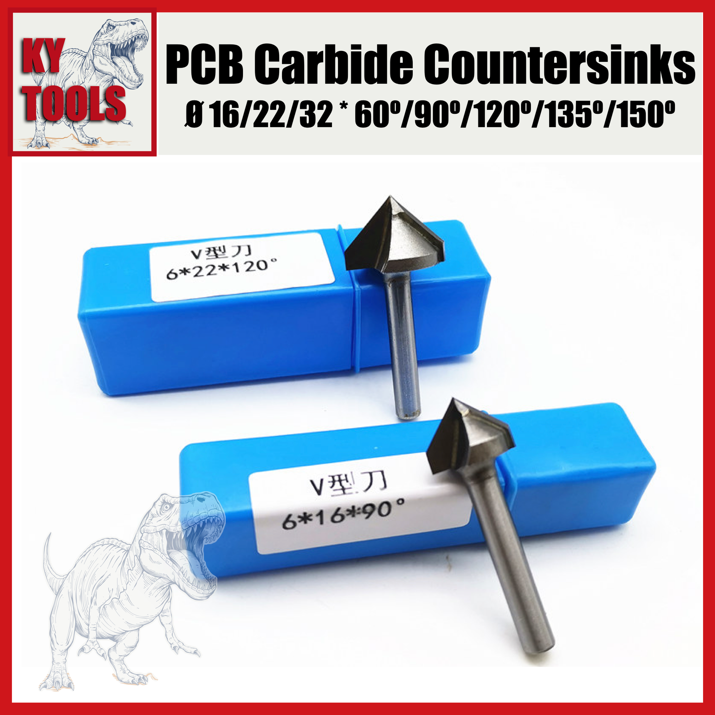 PCB Countersinks, Carbide, Uncoated, 16mm 22mm 32mm