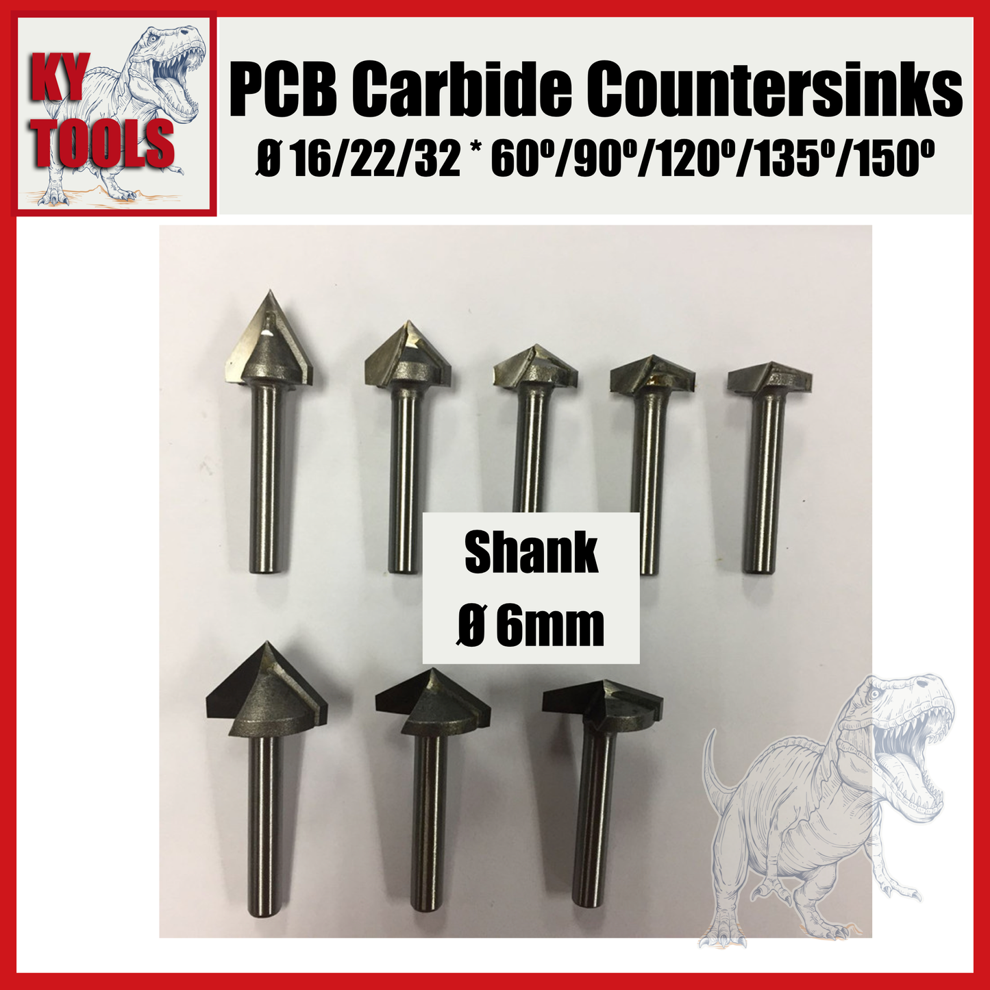 PCB Countersinks, Carbide, Uncoated, 16mm 22mm 32mm
