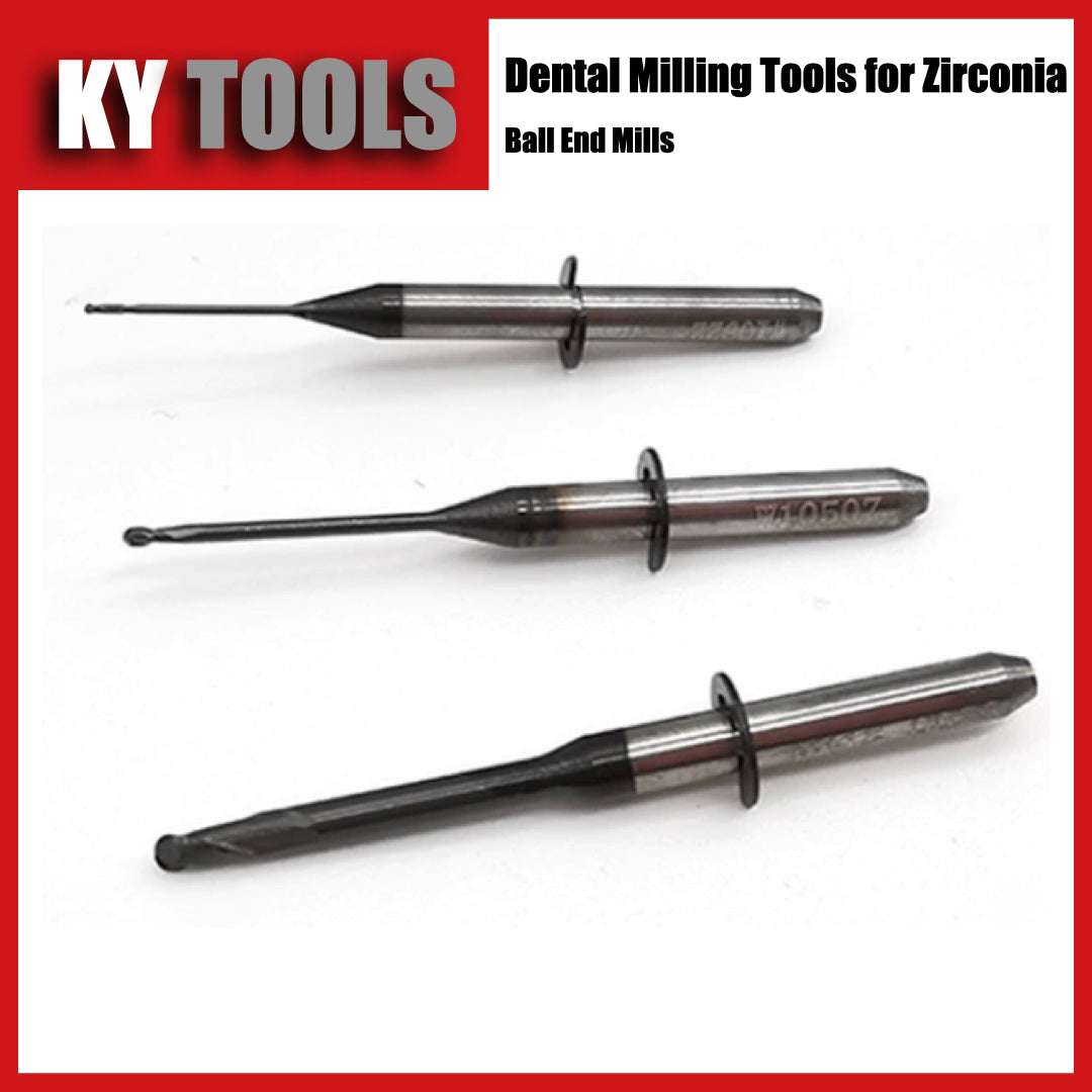 Dental Zirconia Milling Tool D0.6 D1.0 D2.0 Shank 4mm Length 50mm