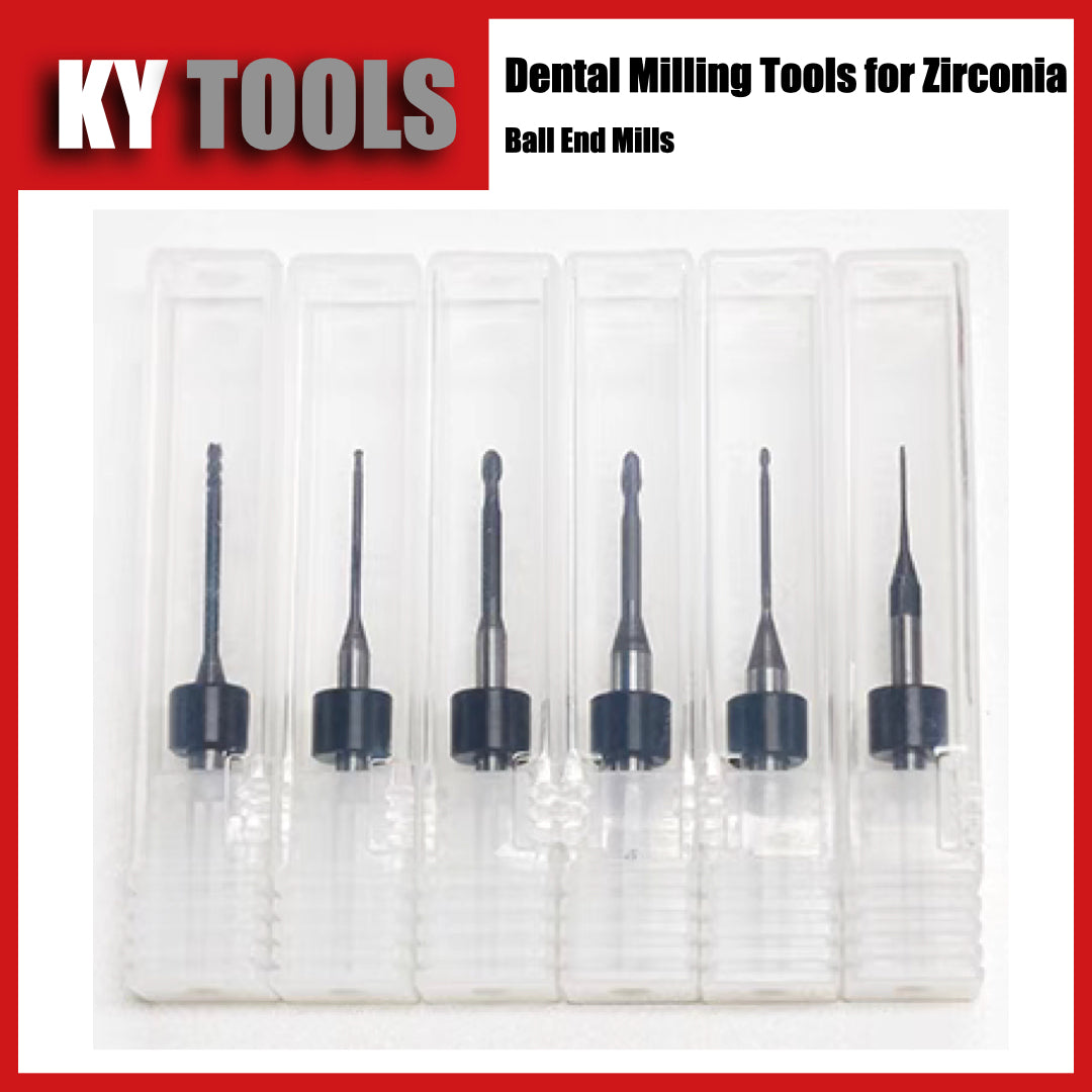 Dental Zirconia Milling Tool D0.6 D1.0 D2.0 Shank 4mm Length 50mm