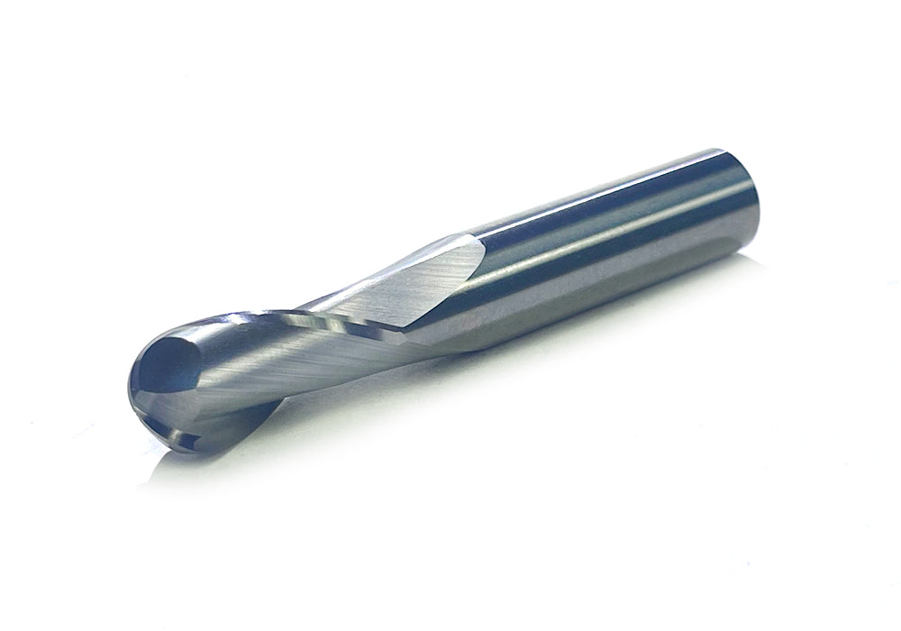 Ball Carbide End Mills, 1/8" Dia, 1/2" LOC, 1 1/2"OAL, 1/8" Shank Dia, 2 Flute, TiAlN Coated
