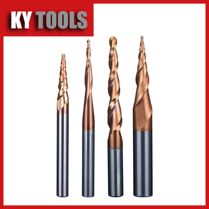 Tapered Ball End Mill, Solid Carbide