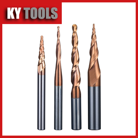 Tapered Ball End Mill, Solid Carbide