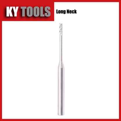 Fresa de extremo cuadrado, cuello largo, carburo, sin recubrimiento 