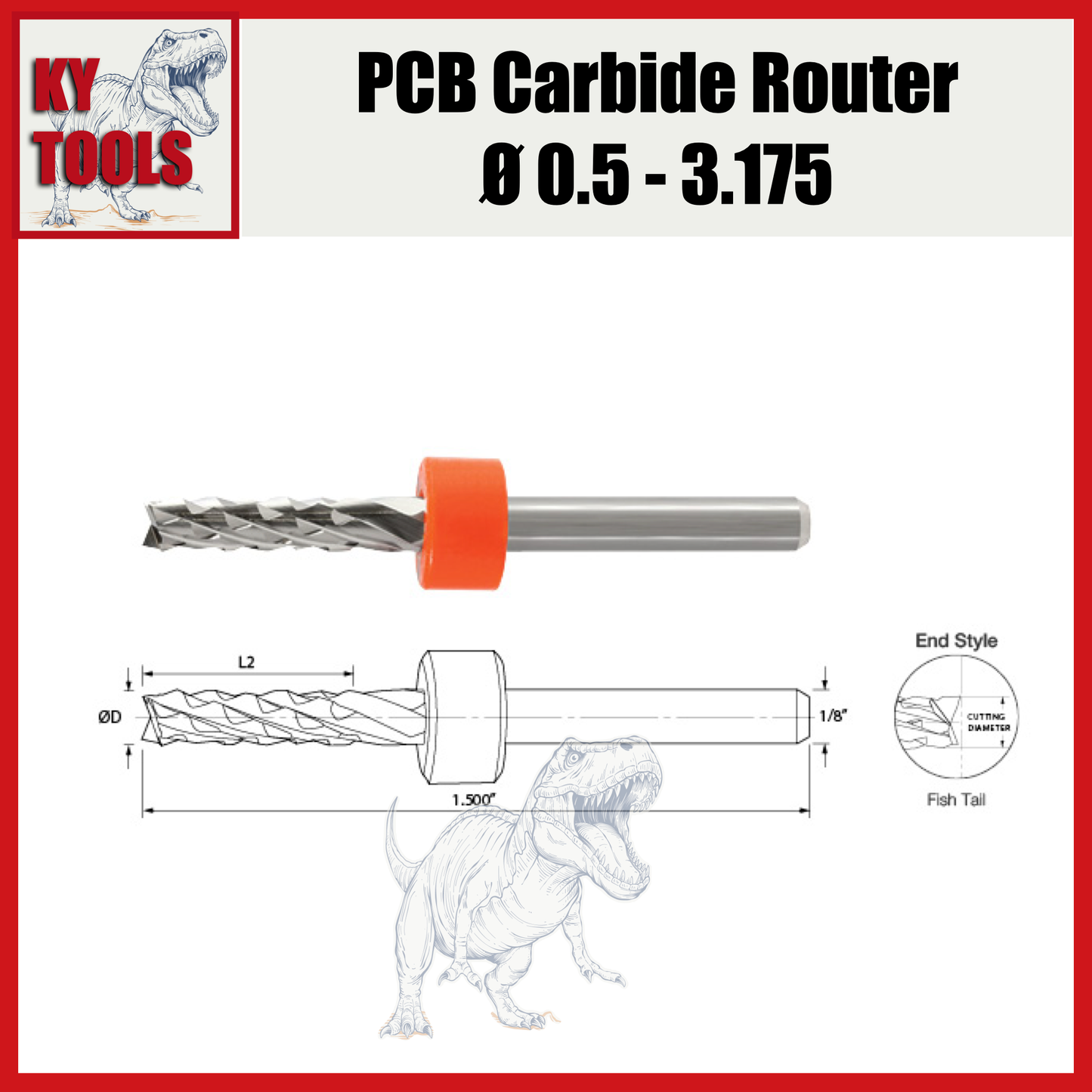 PCB End Mills, Carbide, Uncoated, 0.5mm-2.1mm