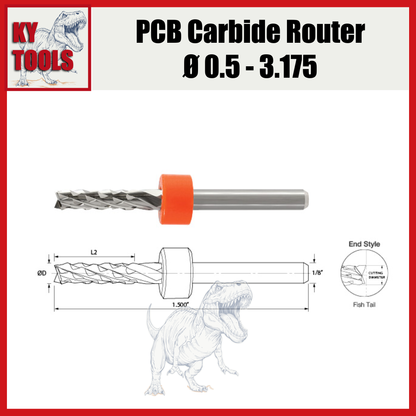 PCB End Mills, Carbide, Uncoated, 0.5mm-2.1mm