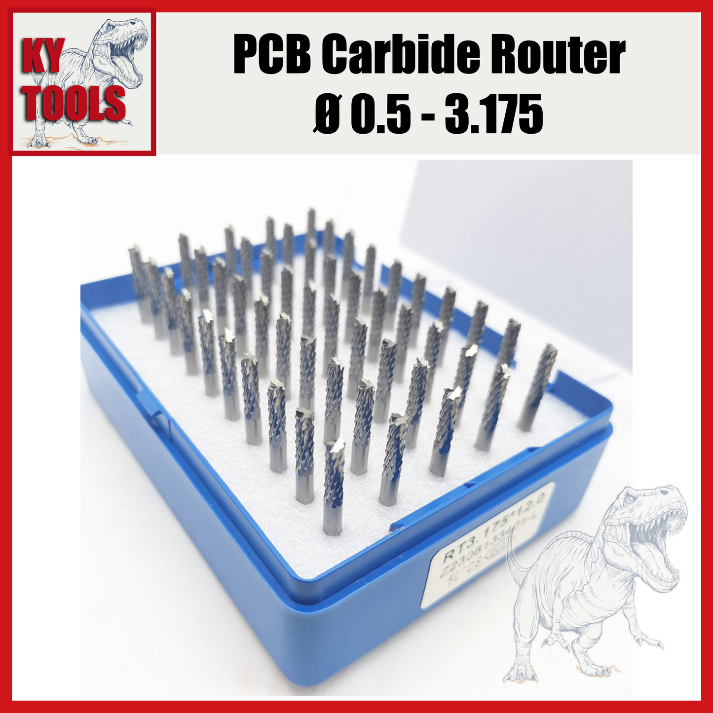 PCB End Mills, Carbide, Uncoated, 0.5mm-2.1mm